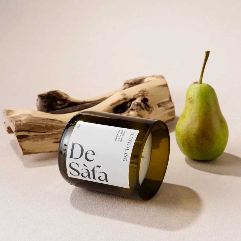 Ароматическая свеча ручной работы YLANG YLANG в винном стекле